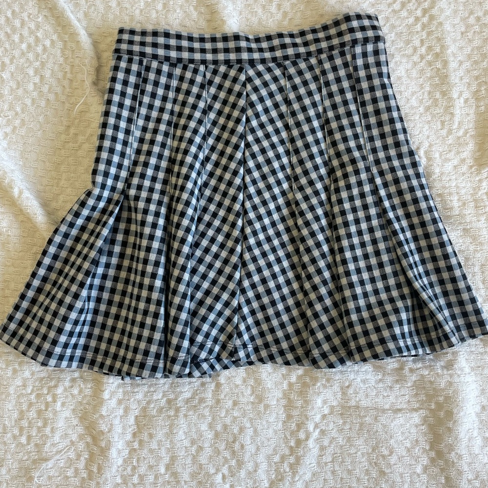 Free People Black and White Checkered Skirt